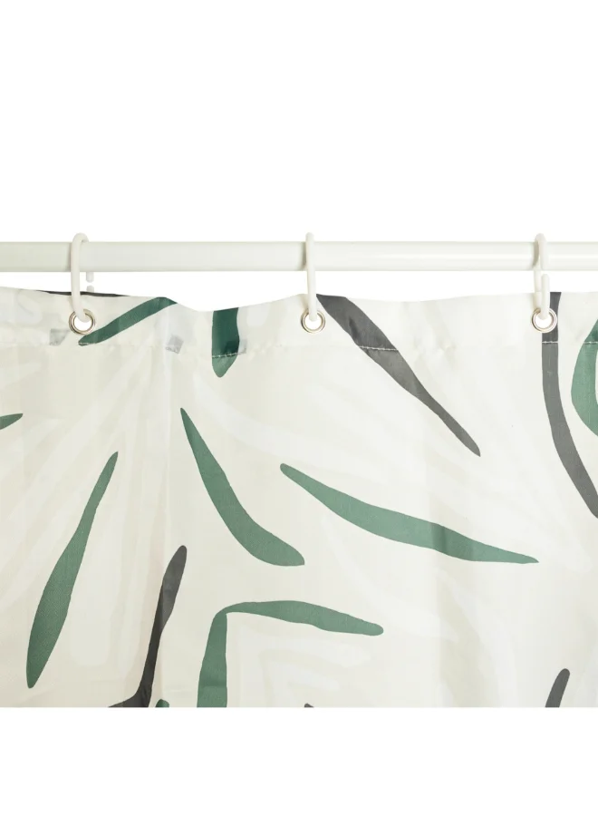 Five Simply Smart Duo Printed Shower Curtain White and Green 180 x 200 cm 200179