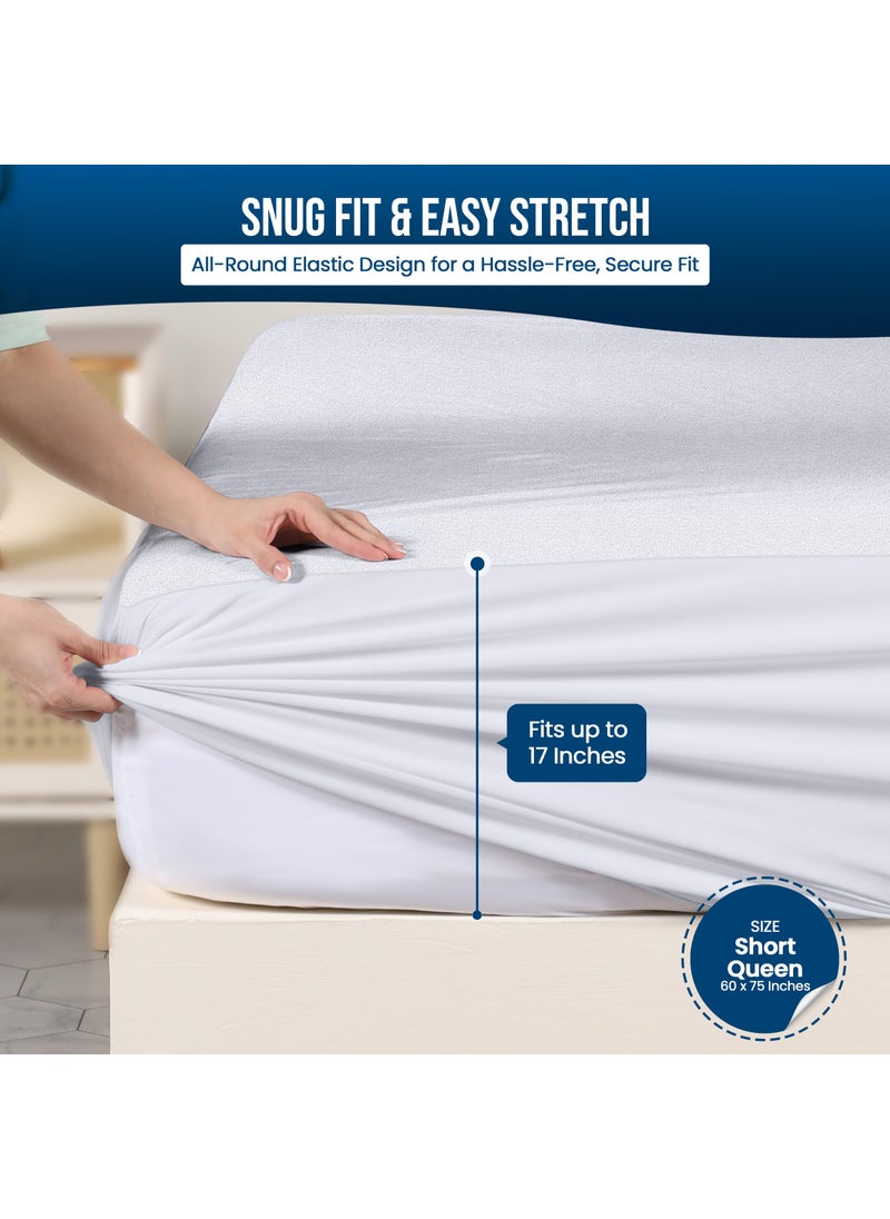 Utopia Bedding Utopia Bedding Waterproof Mattress Protector Short Queen Size 2 Pack  200 GSM Breathable Terry Mattress Cover  Fitted Style with Stretchable Pockets (White)  - Image 3