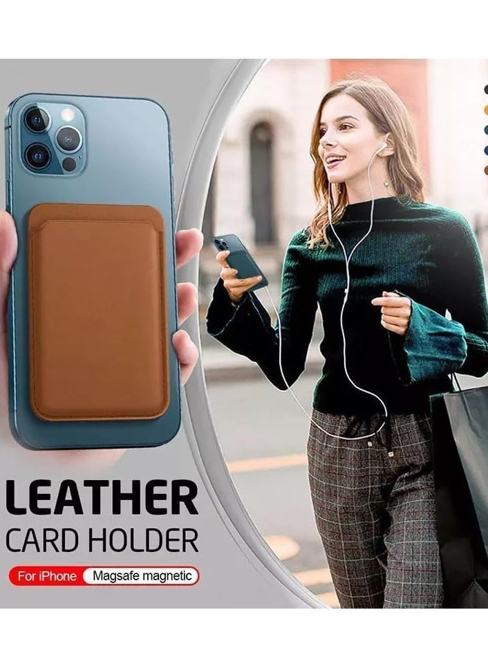 ELTRAZONE [2 Pack] Magnetic Card Holder Wallet Compatible with MagSafe for Apple iPhone | Strong Magnetic Snap-On Leather Wallet | Slim RFID-Blocking Card Organizer for iPhone 14, 13, 12 Series | Secure Grip, Minimalist Design - Image 2