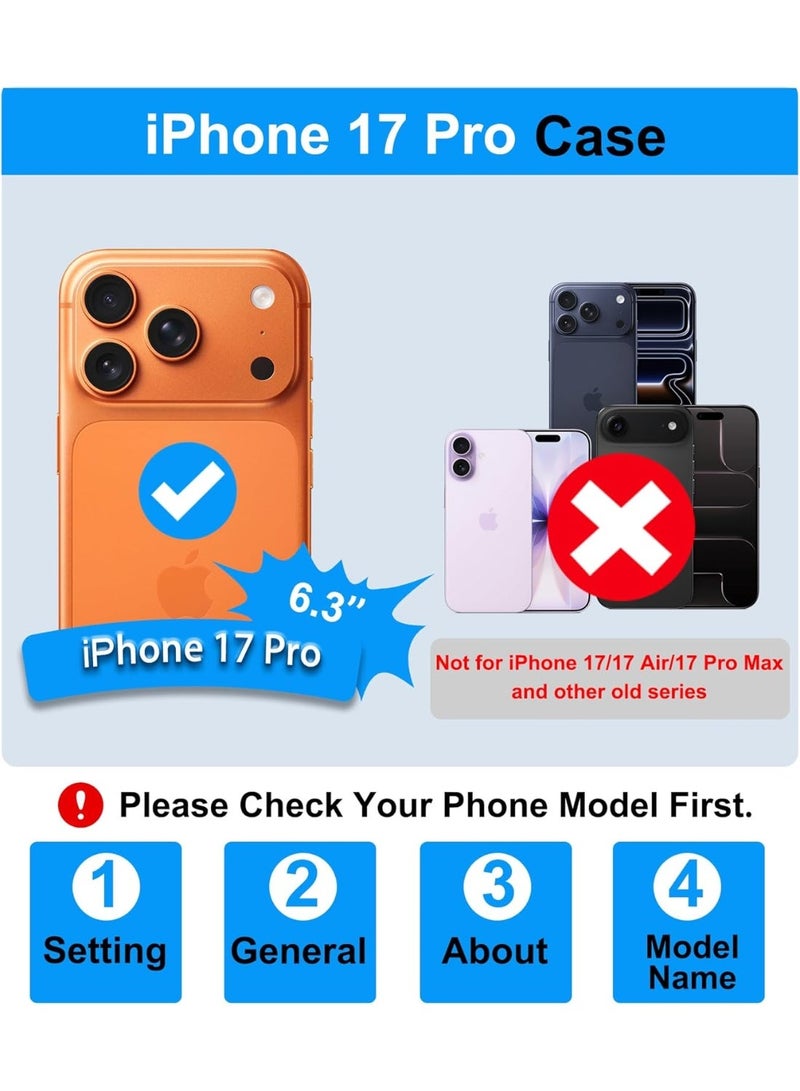 Houmt iPhone 17 Pro Case Magsafe Fabric Leather iPhone 17 Pro Cover Insert Card Luxury Magnetic Phone Case for iPhone 17 Pro 6.3 inch - Image 2