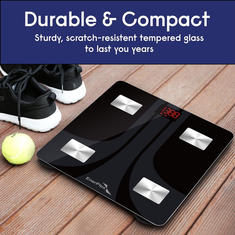 EnerPlex Fit 2020 Model Bluetooth Body Fat Scale, Weight Scales Digital Smart Body Composition Wireless Analyzer BMI Scale Health Monitor with Smartphone APP, 396 lbs Black - Image 5