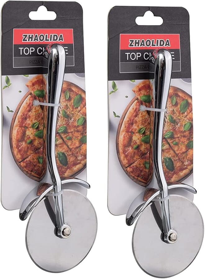 Zhaolida Stainless Steel Pizza Cutters Set Of 2 - Silver