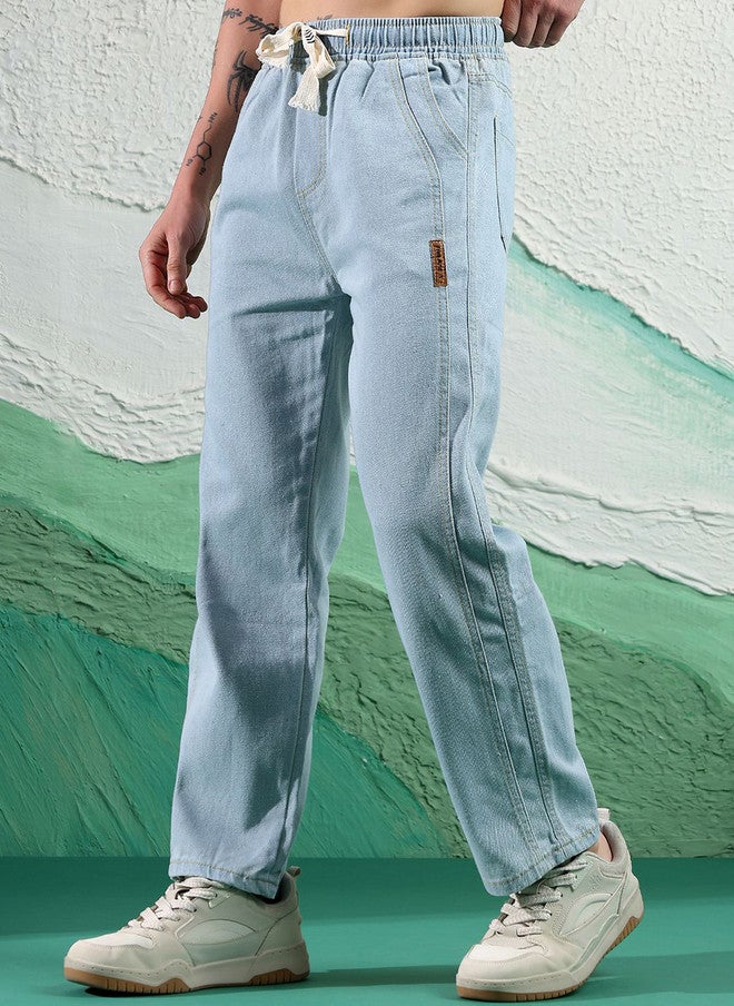 POPCULTR Light Blue Stretchable Jeans for Men - Image 3