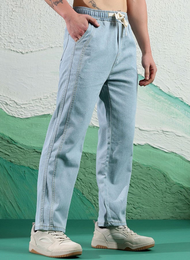 POPCULTR Light Blue Stretchable Jeans for Men - Image 2