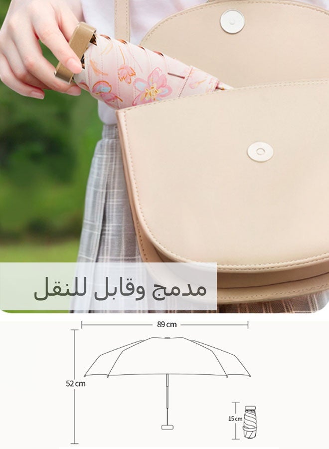 مظلة جيب وردية اللون تحجب الأشعة فوق البنفسجية، وهي مظلة شمسية صغيرة وجذابة. - Image 3