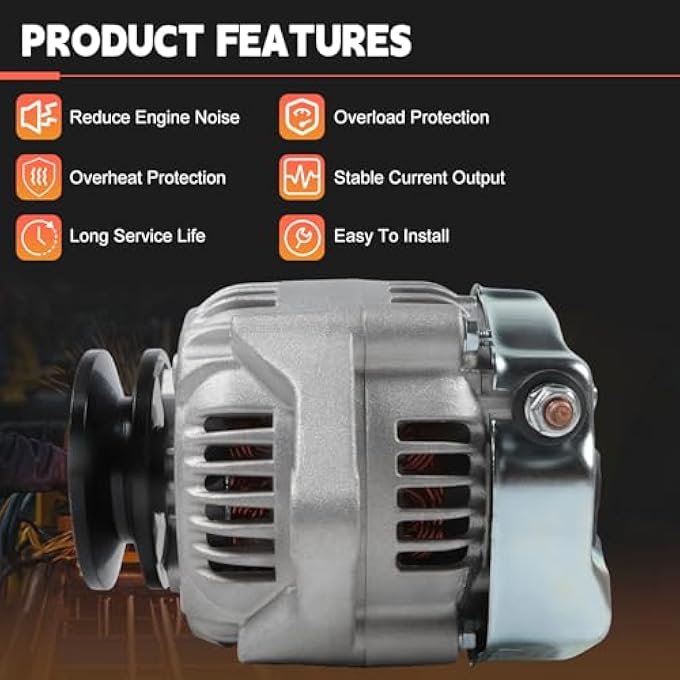 otobaijeni 101211-8960 11730-64011 Alternator 12V 35A Compatible with Kubota Engine V3800 V2607-CR-TE4 Engine Excavator KX040-4 KX057-4 U55 U55-4 U48-4 Replaces Parts - Image 4