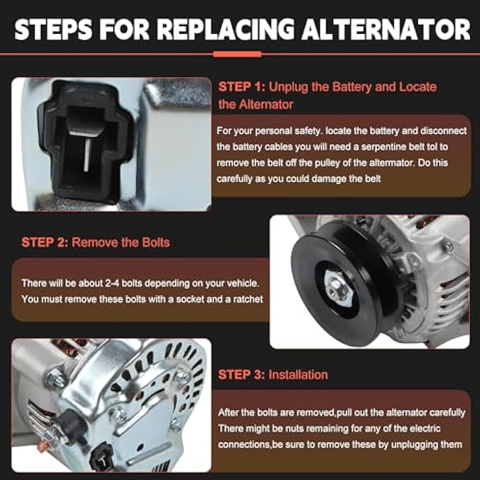 otobaijeni 101211-8960 11730-64011 Alternator 12V 35A Compatible with Kubota Engine V3800 V2607-CR-TE4 Engine Excavator KX040-4 KX057-4 U55 U55-4 U48-4 Replaces Parts - Image 5