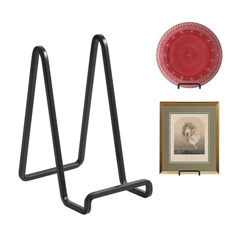 DIDUDIDU Plate Holder Easel Display Stand - 6 Inch Metal Plate Stands For Display - Tabletop Picture Stand - Black Iron Easels For Display Pictures | Photo Frames | Book | Decorative Plates | Plaque - 2 Pack - Image 1