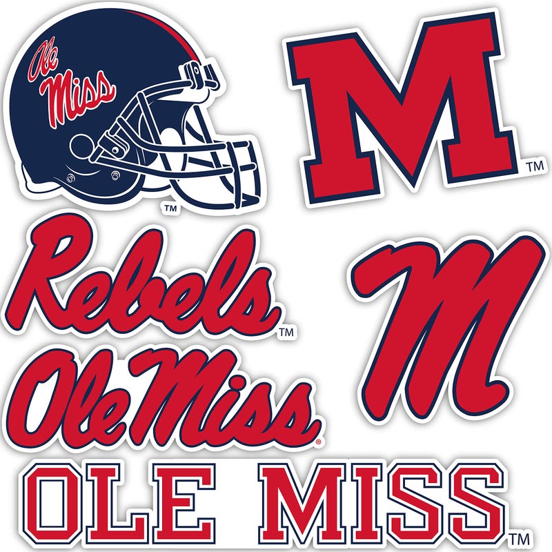 Desert Cactus University of Mississippi Sticker Rebels Ole Miss U of M Vinyl Decals Laptop Water Bottle Car Scrapbook Sheet T2 Type 2