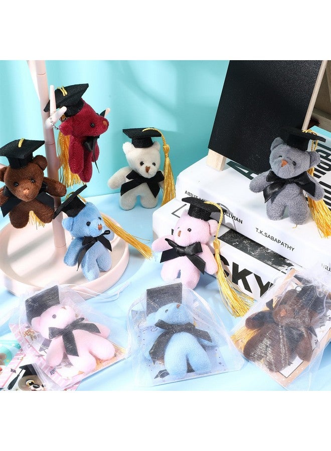Hanaive Hanaive 48 Set Mini Graduation Stuffed Bears Bulk 3'' Plush Bear Class of 2025 Stuffed Animal with Cap Tie Grad Card Organza Bag for Kindergarten high School College Elementary Graduation Gifts  - Image 4