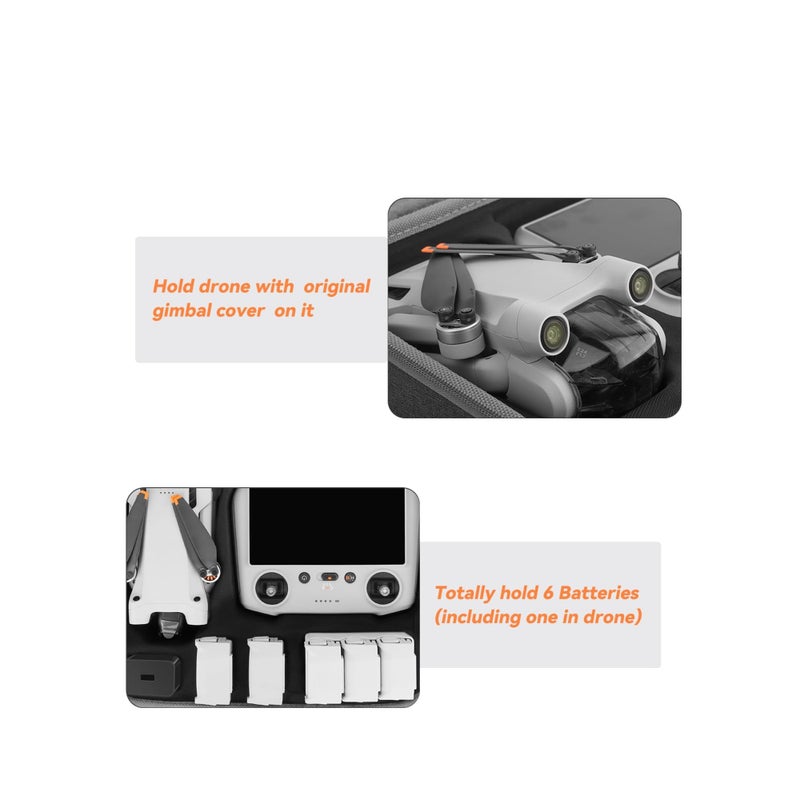 SOLARAE Mini 3 Pro Carrying Case Waterproof Storage Bag Hard Case Travel Bag All-in-1 Protective Box with Adjustable Shoulder Strap for DJI Mini 3 / Mini 3 Pro Accessories - Image 5