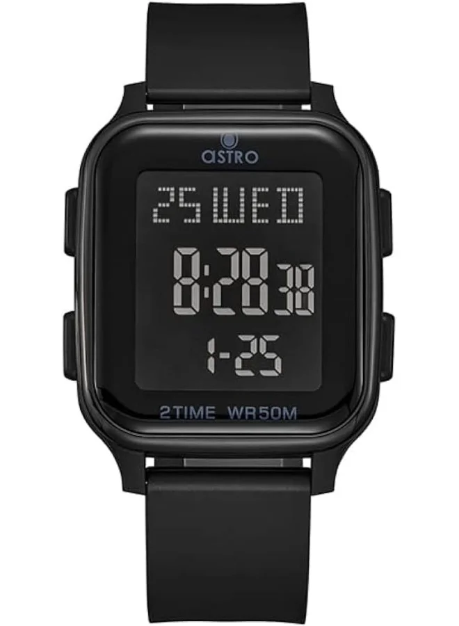 ASTRO Astro Kids Watch, Digital Display and Polyurethane Strap - A23908-PPBB, Black