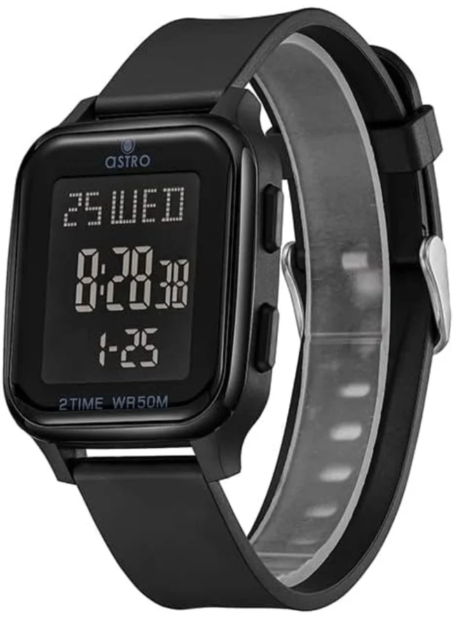 ASTRO Astro Kids Watch, Digital Display and Polyurethane Strap - A23908-PPBB, Black