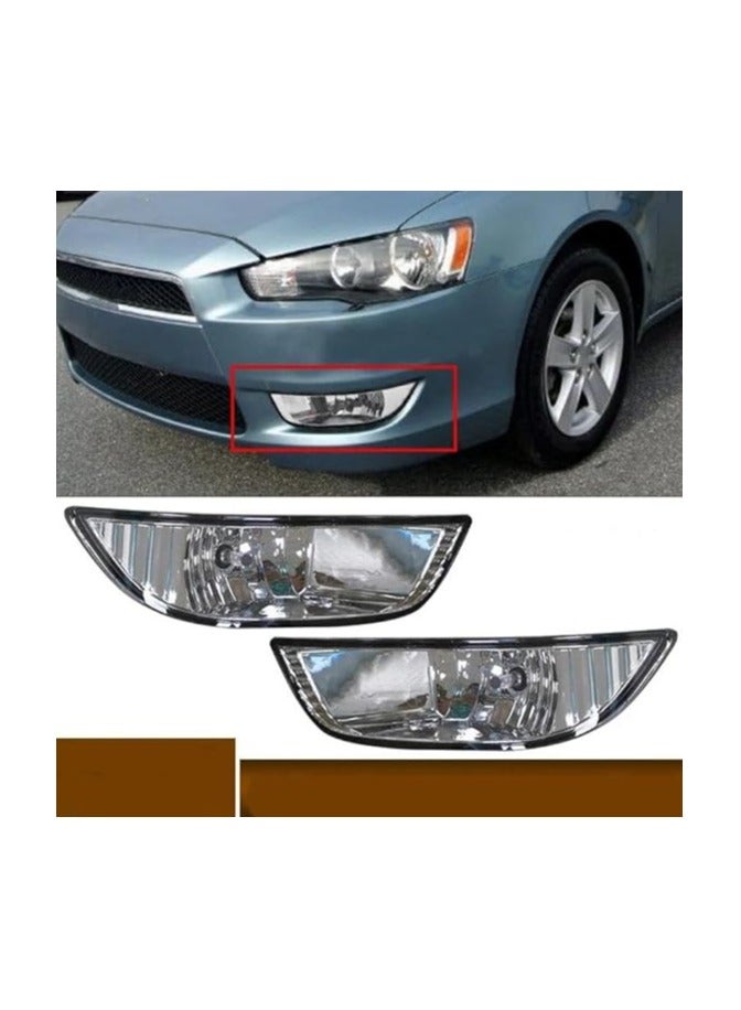 Elshafey 1 Pair Fog Lights Assembly Replacement for 2008-2014  Mitsubishi Lancer shark Clear Lens with Bulbs Harness Switch Kit Driving Fog Lights - Image 1