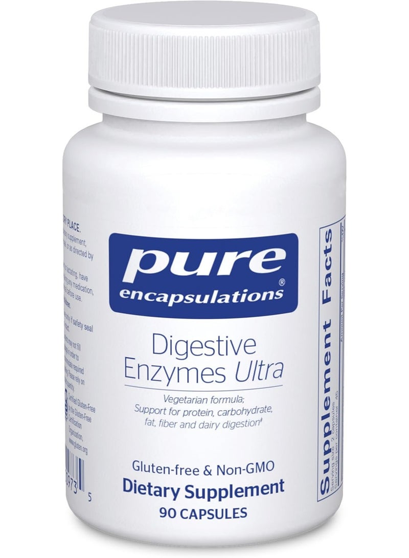 Pure Encapsulations Digestive Enzymes Ultra - Vegetarian Digestive Enzyme Supplement to Support Protein, Carb, Fiber, and Dairy Digestion* - 90 Capsules - Image 1