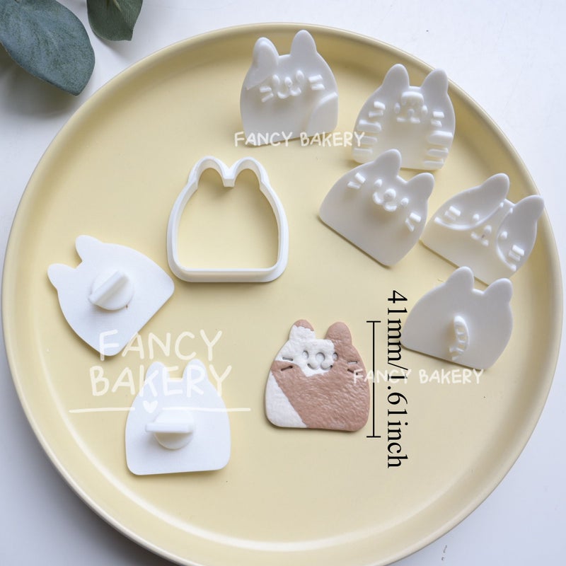 8pcs Cat Cookie Cutters Plastic 3D Cartoon Biscuit Mold Baking Tool - Image 3