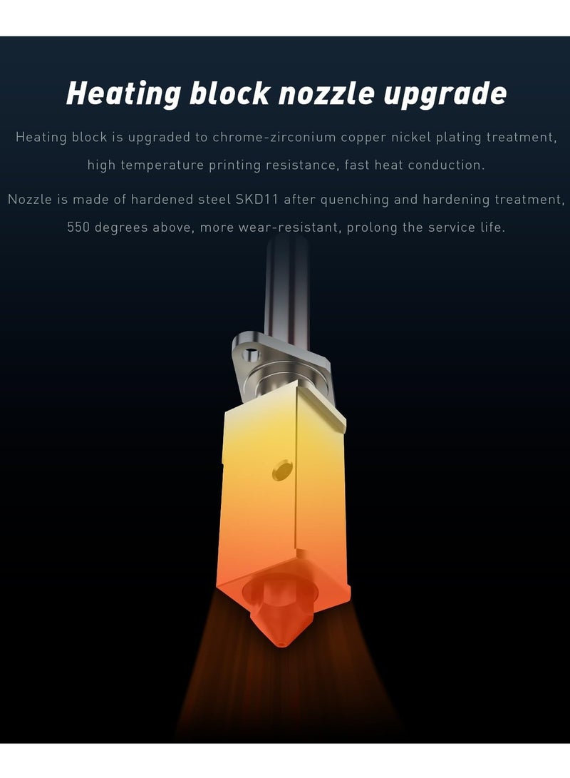 KASTWAVE Hotend Hardened Steel Nozzle, Up to 500C, Plated Copper Heater Block with CHT Brass Nozzle 0.4mm Compatible with Bambulab X1 / X1 Carbon Combo P1P 3D Printer - Image 4