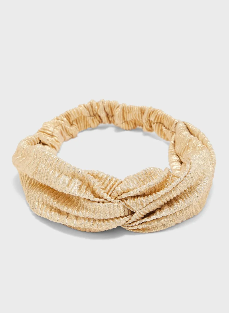 Ginger Metallic Twist Front Headband