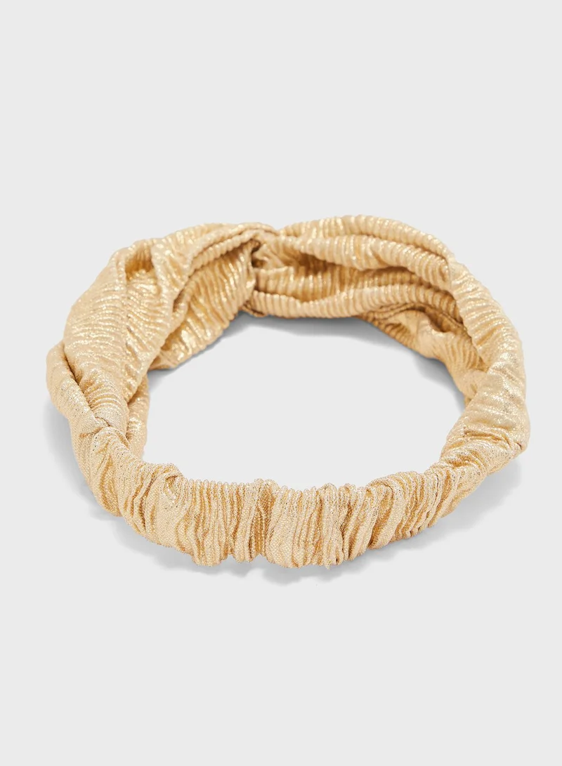 Ginger Metallic Twist Front Headband