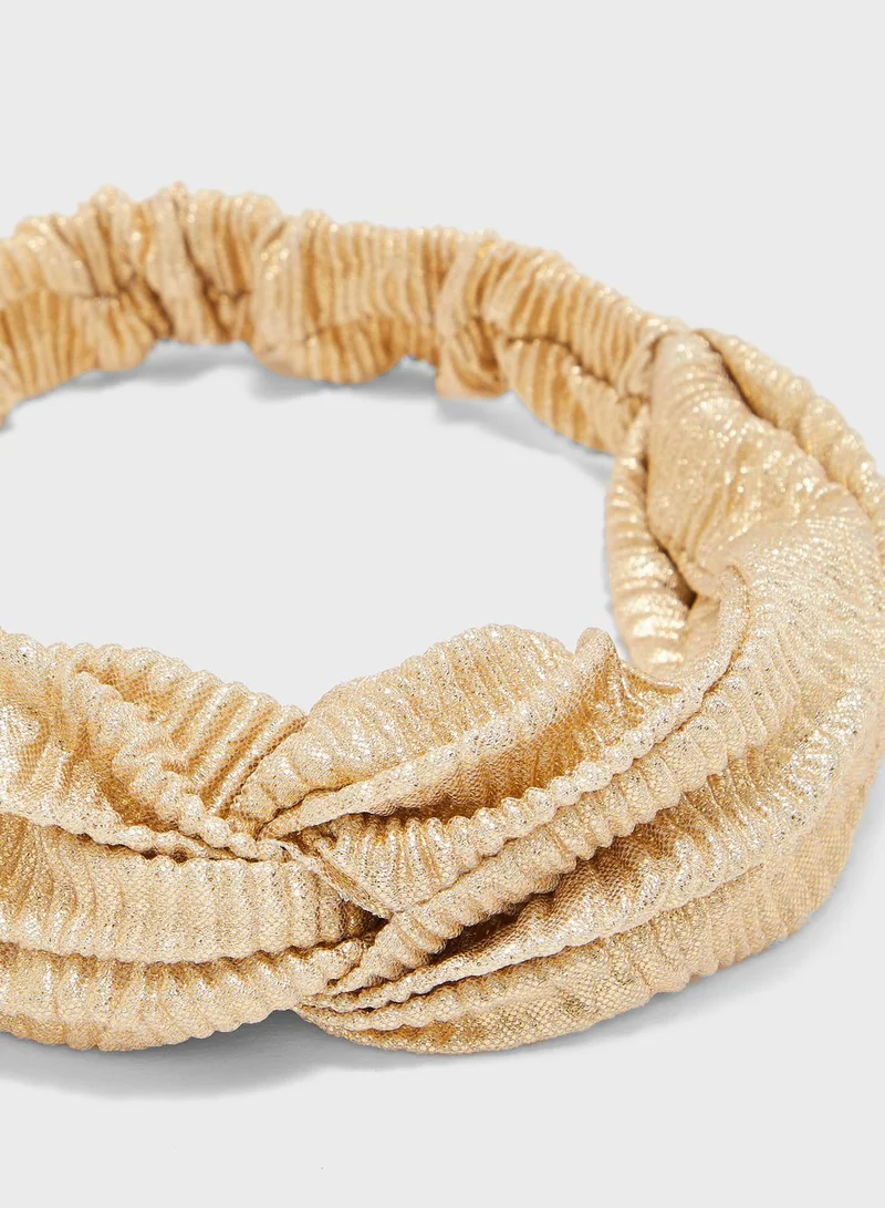 Ginger Metallic Twist Front Headband