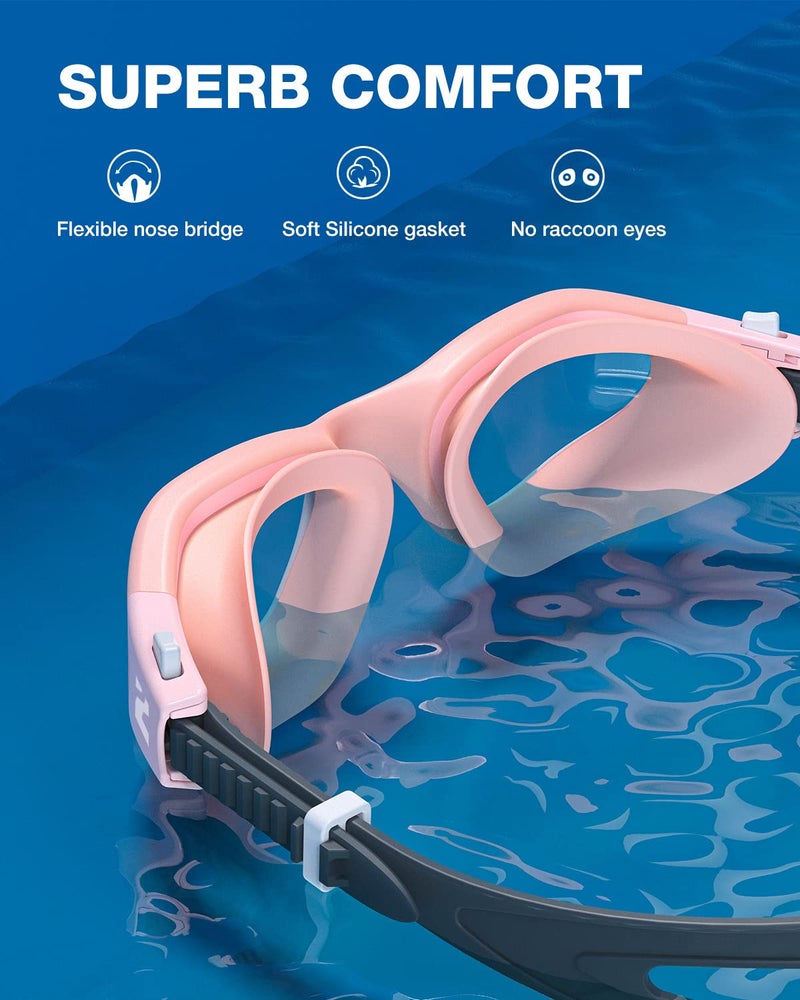 ZIONOR Swim Goggles, G1 SE Swimming Goggles Anti-fog for Adult Men Women - Image 2