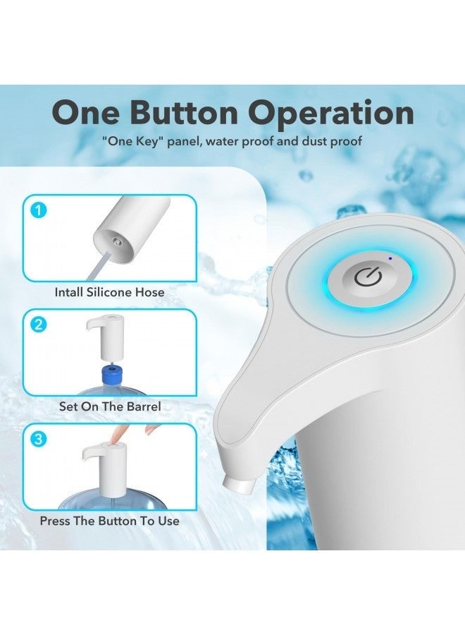 سناجل مضخة مياه كهربائية – تعمل بتقنية USB وقابلة لإعادة الشحن، مناسبة لجميع عبوات المياه من 1 إلى 5 جالون - Image 1