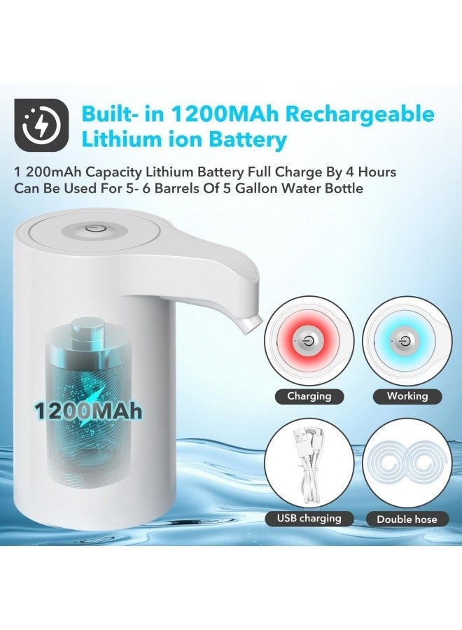 سناجل مضخة مياه كهربائية – تعمل بتقنية USB وقابلة لإعادة الشحن، مناسبة لجميع عبوات المياه من 1 إلى 5 جالون - Image 3