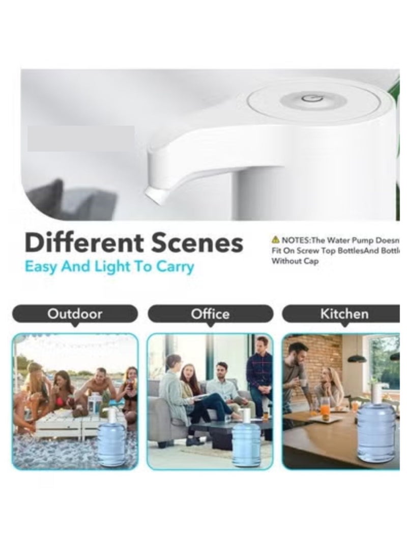 سناجل مضخة مياه كهربائية – تعمل بتقنية USB وقابلة لإعادة الشحن، مناسبة لجميع عبوات المياه من 1 إلى 5 جالون - Image 5