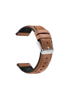 Generic Leather Replacement Strap 20mm For Amazfit GTS 4 Mini - Bip 3 - GTS 2 Mini- Amazfit GTS 2-Amazfit GTS 4 - Camel  - Image 1