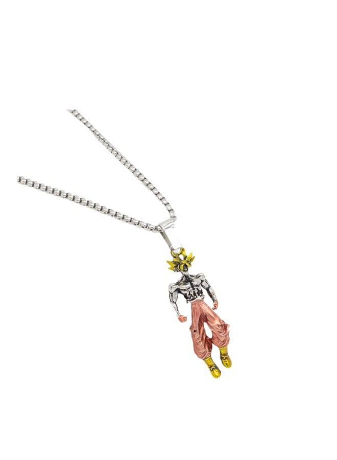 Fogsea Anime stainless steel DBZ siya WuKong Character Pendant Necklace, Stainless Steel Chain, Anime Cosplay Jewelry, General, Stainless Steel, not application - Image 1