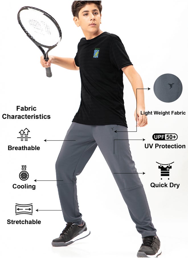 Technosport Solid Drawstring Waist Relaxed Fit Track Pants  - Image 5