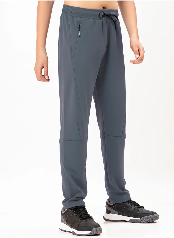 Technosport Solid Drawstring Waist Relaxed Fit Track Pants