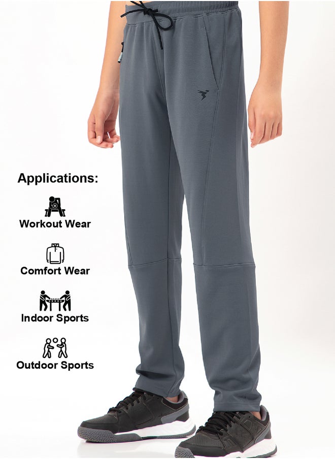 Technosport Solid Drawstring Waist Relaxed Fit Track Pants  - Image 3
