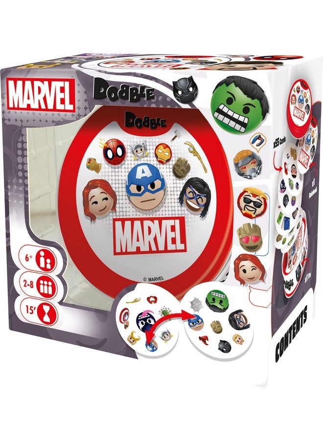 Asmodee Asmodee Zygomatic ASMDOBMARE01EN Dobble Marvel Emoji, Mixed, 1. 55 Card  - Image 1