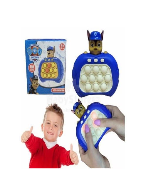 Pop It game - Fast push game controller, quick response game, push pop bubble fidget sensory toy (Paw Patrol) in Blue.
