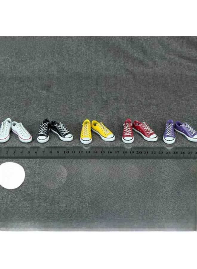 Women's Clothing Low-top Canvas Sports Shoes 6-inch Dolls Action Figures Handheld Shoes Zy1002-Color:Yellow - Image 2