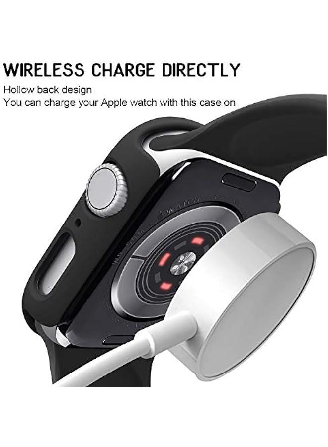 3 Pack Compatible for Apple Watch Case 40mm Series 6 Series 5 Series 4 / SE, Hard PC Bumper Case Protective Cover Frame 【NO Screen Film】 Compatible for iWatch Accessories 40mm, Black/Black/Black - Image 4