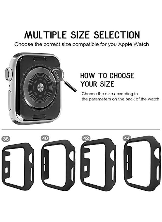 3 Pack Compatible for Apple Watch Case 40mm Series 6 Series 5 Series 4 / SE, Hard PC Bumper Case Protective Cover Frame 【NO Screen Film】 Compatible for iWatch Accessories 40mm, Black/Black/Black - Image 2