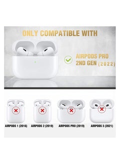 Generic Compatible for Airpods Pro 2nd Generation Case Cover, PU Leather Case Cover Protective Case with Keychain for New Airpods Pro 2 Case 2022 [Front LED Visible] (Blue)  - Image 2
