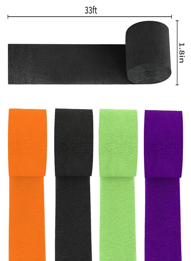 OHOME زينة هالوين من OHOME - شرائط ورق الكريب | زينة حفلات هالوين داخلية وخارجية - خلفية لافتة باللون الأسود والبرتقالي والأخضر والبنفسجي، هدايا ومستلزمات حفلات أعياد الميلاد، ديكور للجدران والأبواب - Image 3