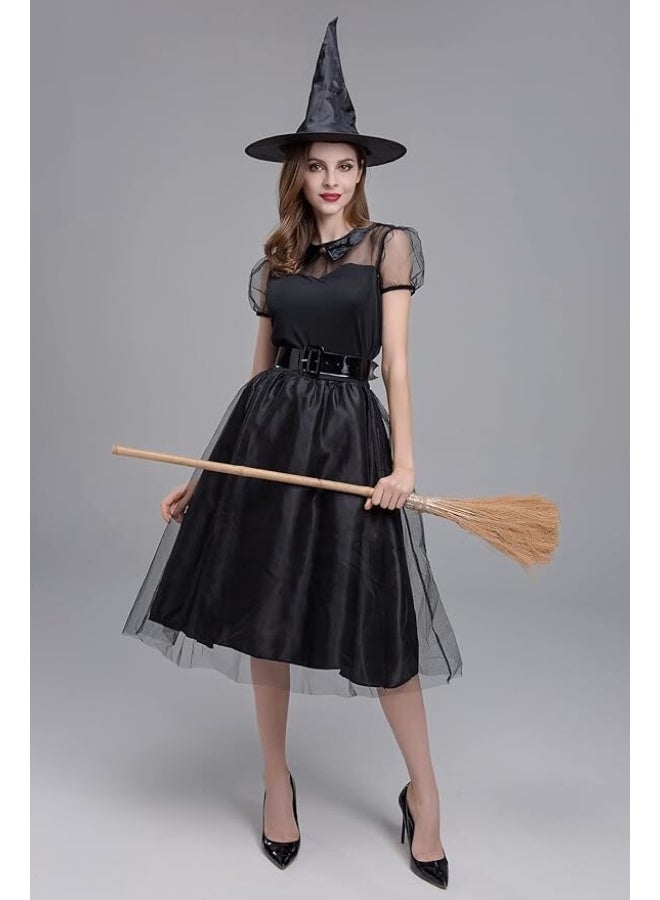 Toyland Women's Witch Costume with Hat & Broom – Halloween Party Dress Up Set - Image 2