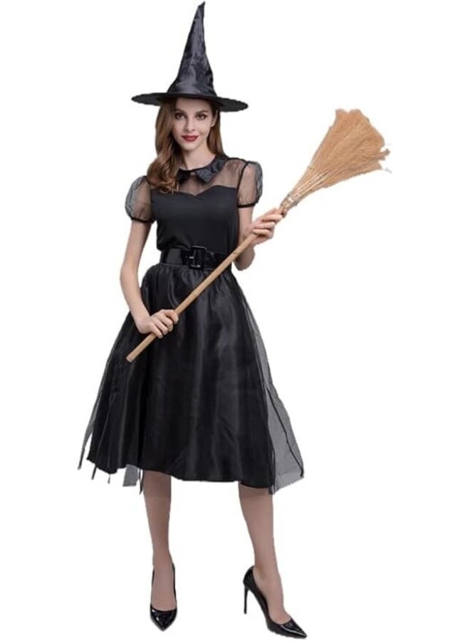 Toyland Women's Witch Costume with Hat & Broom – Halloween Party Dress Up Set - Image 1