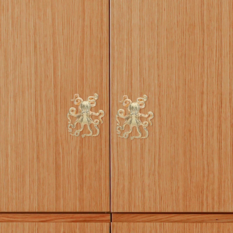 Octopus Shape Zinc Alloy Cabinet Handles Gold Beach Theme Knobs for Kitchen Drawers Cupboards - Image 5