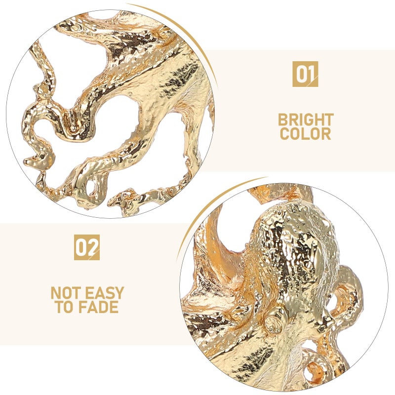 Octopus Shape Zinc Alloy Cabinet Handles Gold Beach Theme Knobs for Kitchen Drawers Cupboards - Image 4