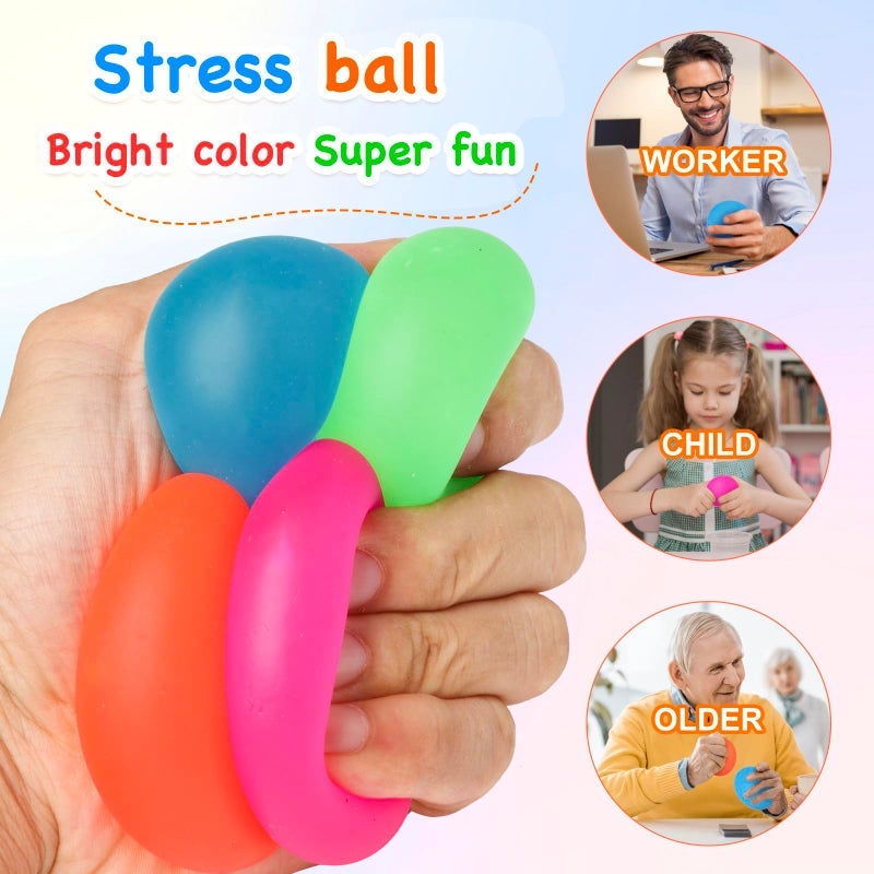 ZJDL 6pack Squishy Stress Balls for Adults Kids Fidget Toys, Sensory Malt Sugar Ball Anxiety Stress Relief Squeeze Toys, Slow Rising Toys for Classroom Boys Girls Party Favors - Image 3