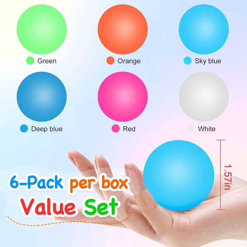 ZJDL 6pack Squishy Stress Balls for Adults Kids Fidget Toys, Sensory Malt Sugar Ball Anxiety Stress Relief Squeeze Toys, Slow Rising Toys for Classroom Boys Girls Party Favors - Image 2