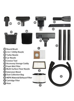 Vacmaster مكنسة كهربائية Vacmaster VF408 للتنظيف الجاف والرطب بسعة 4 جالون مع محرك ثنائي المراحل  - Image 3