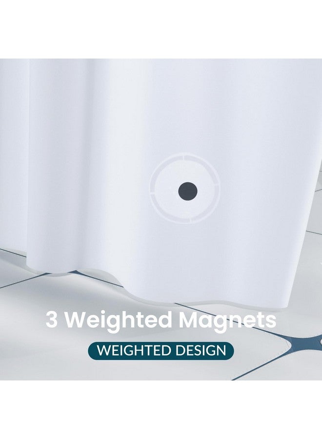 Titanker White Shower Curtain Liner 72 x 72 Plastic Shower Liner Washable Inside Shower Curtain Liner PEVA Shower Curtains for Bathroom with Magnets and Rustproof Metal Grommet Holes - Image 5