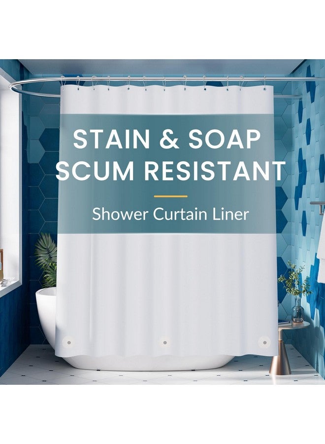 Titanker White Shower Curtain Liner 72 x 72 Plastic Shower Liner Washable Inside Shower Curtain Liner PEVA Shower Curtains for Bathroom with Magnets and Rustproof Metal Grommet Holes - Image 1