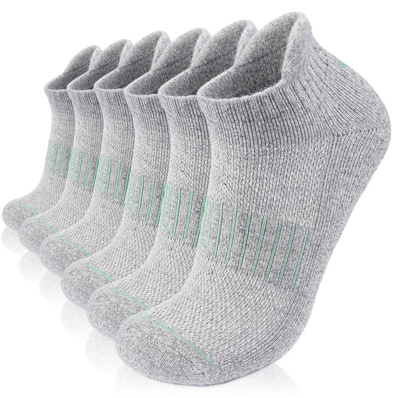 Lapulas Merino Wool Ankle Hiking Running Socks for Men Women Breathable Compression Thick Athletic No Show Socks 6 Pairs - Image 1